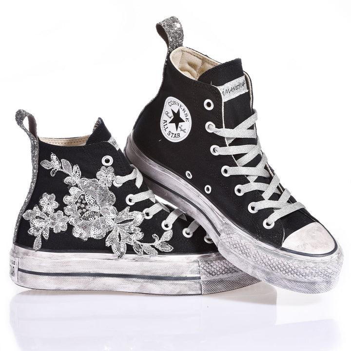 Converse Platform Silver Flowers