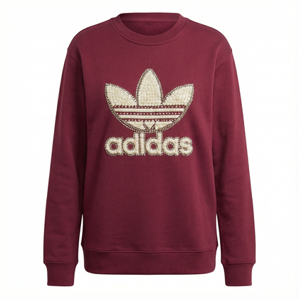 Felpa Bordeux con Perle e Swarovski