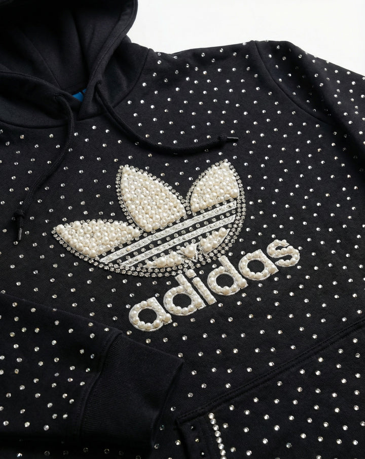 Sudadera con capucha Adidas negra Full Swarovski