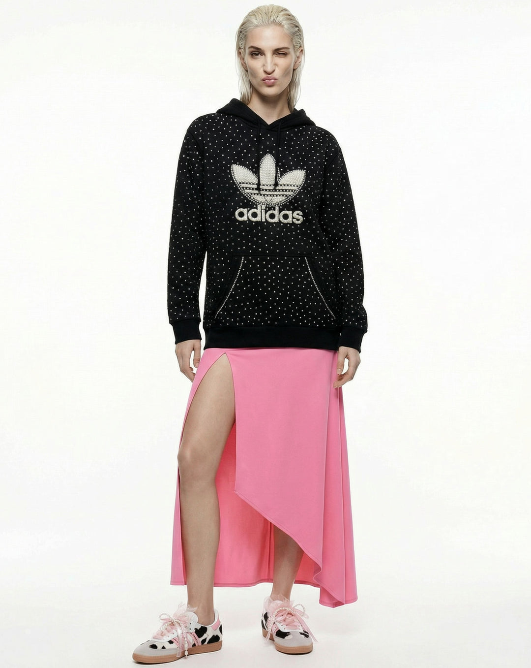 Sudadera con capucha Adidas negra Full Swarovski