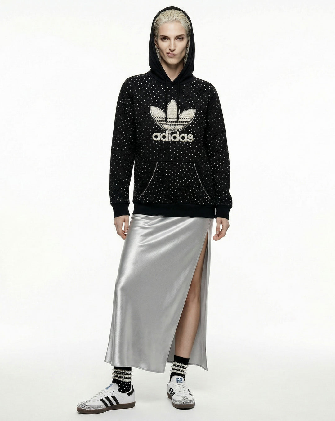 Sudadera con capucha Adidas negra Full Swarovski