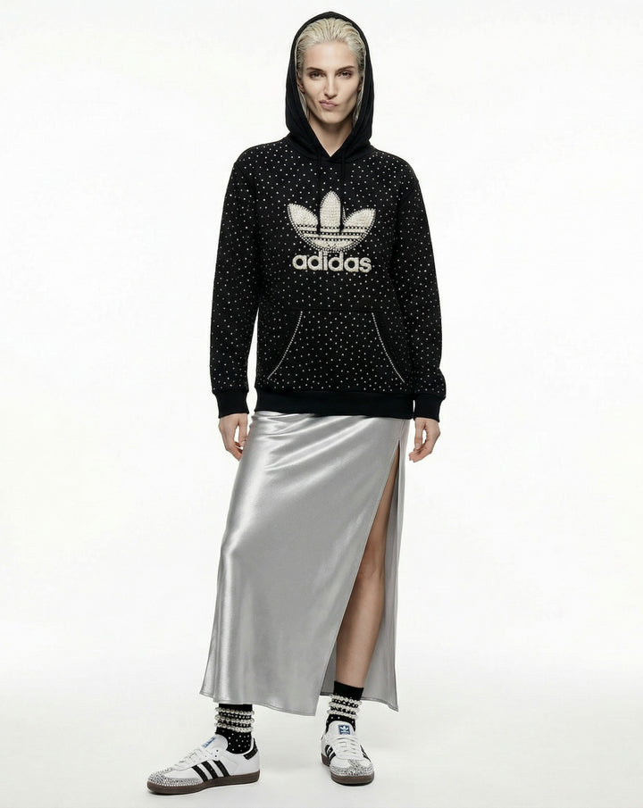 Sudadera con capucha Adidas negra Full Swarovski