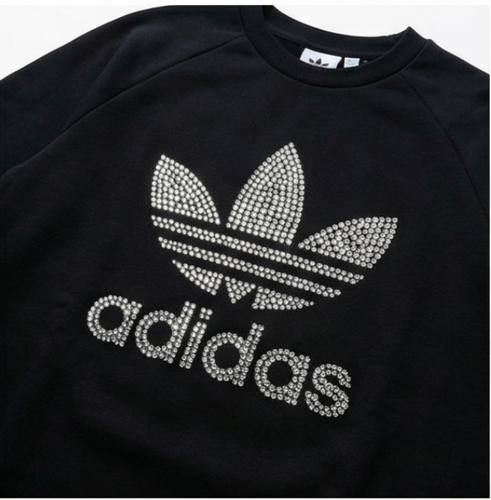 Felpa Adidas Nera Girocollo Swarovski