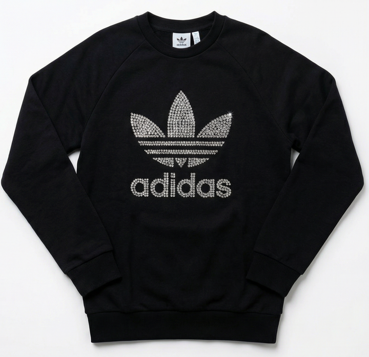 Felpa Adidas Nera Girocollo Swarovski