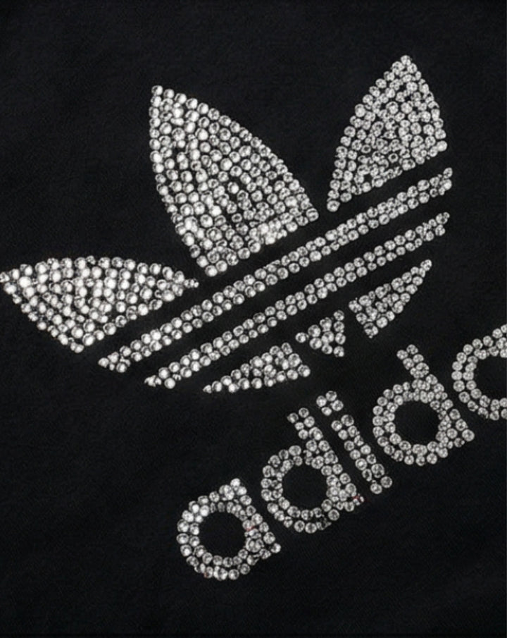 Black Adidas Crewneck Sweatshirt Swarovski