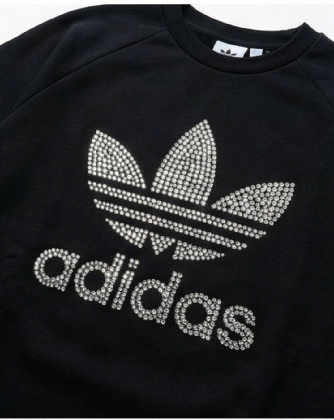 Black Adidas Crewneck Sweatshirt Swarovski