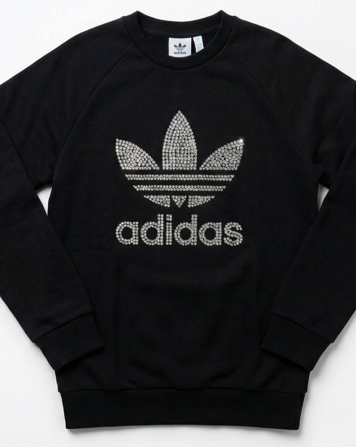 Black Adidas Crewneck Sweatshirt Swarovski