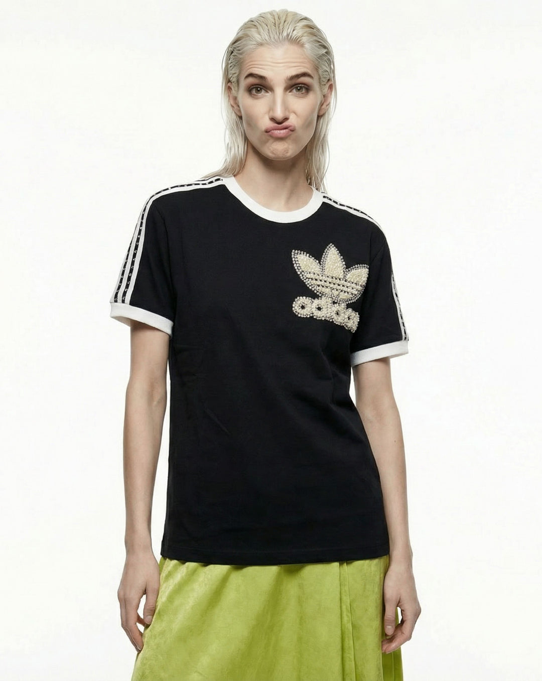 T-shirt Adidas noir Perles & Swarovski