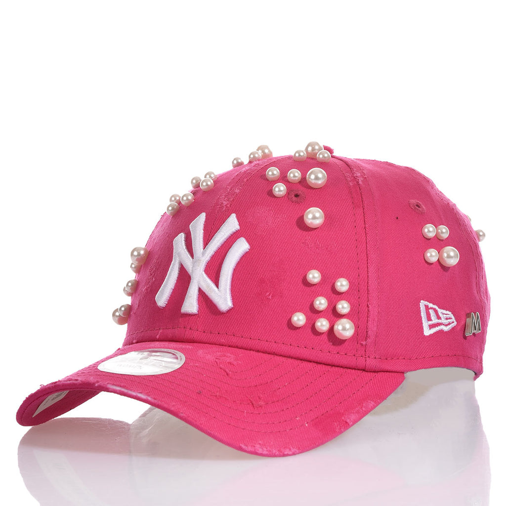 Pearl-Embellished Women\'s Cap NWOT Pearl Jeweled Rhinestone NY Fitted Cap - Etsy main image 3