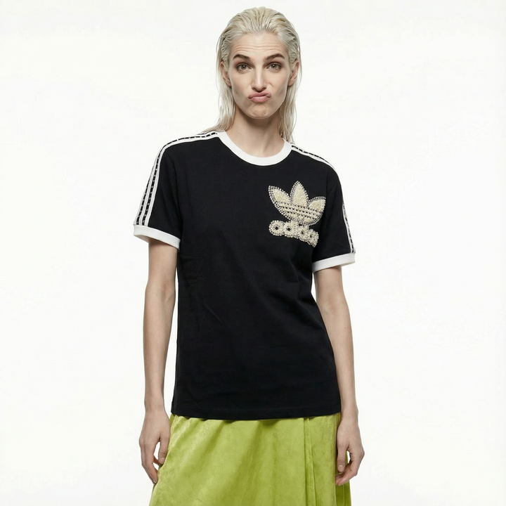 Black Adidas T-shirt Pearls & Swarovski