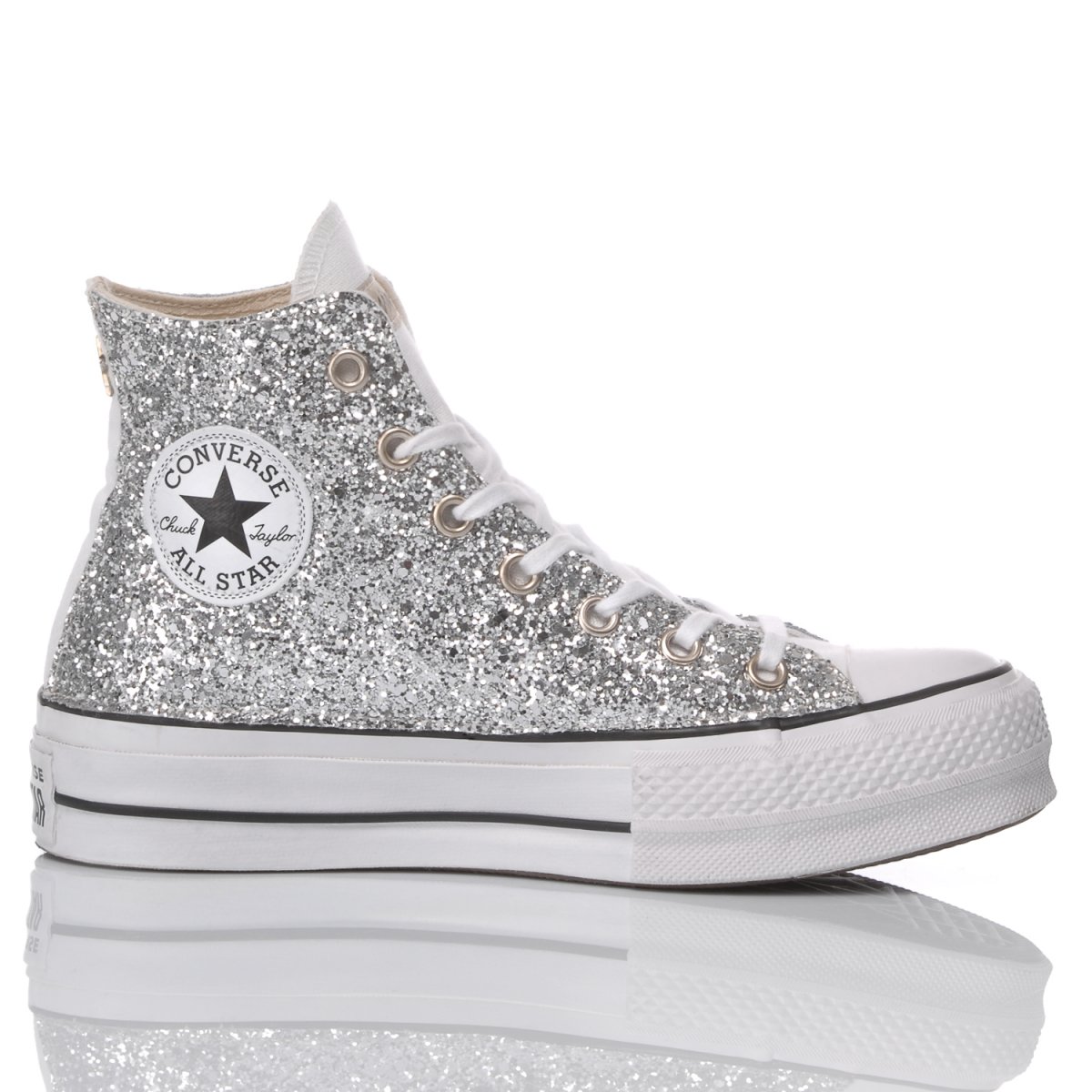 sparkly grey converse