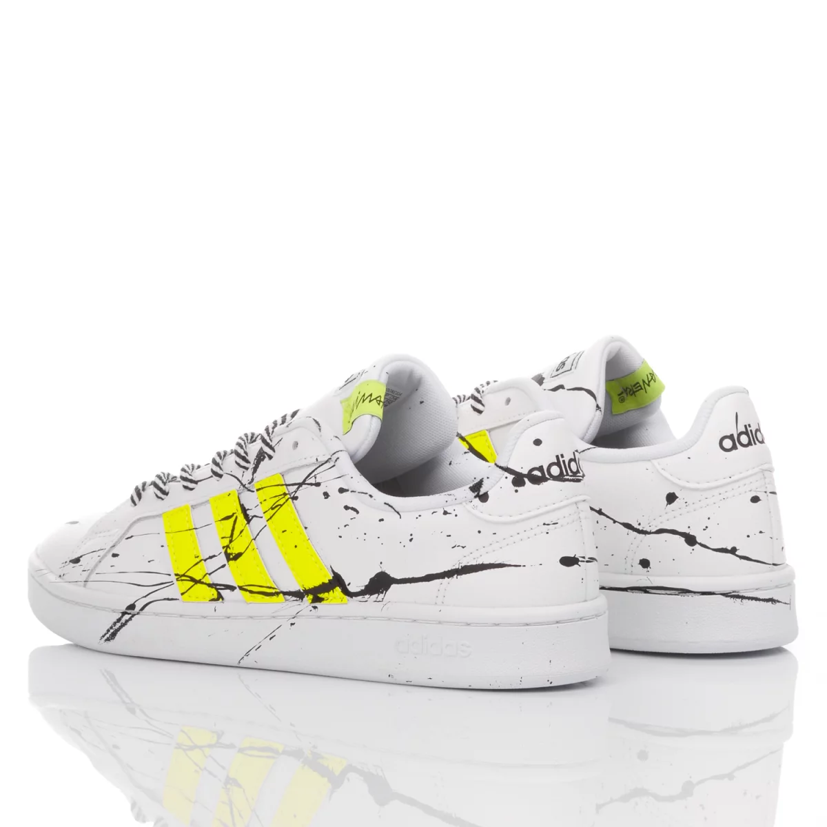 Adidas Stan Smith Runners in White/Yellow Neon — UFO No More