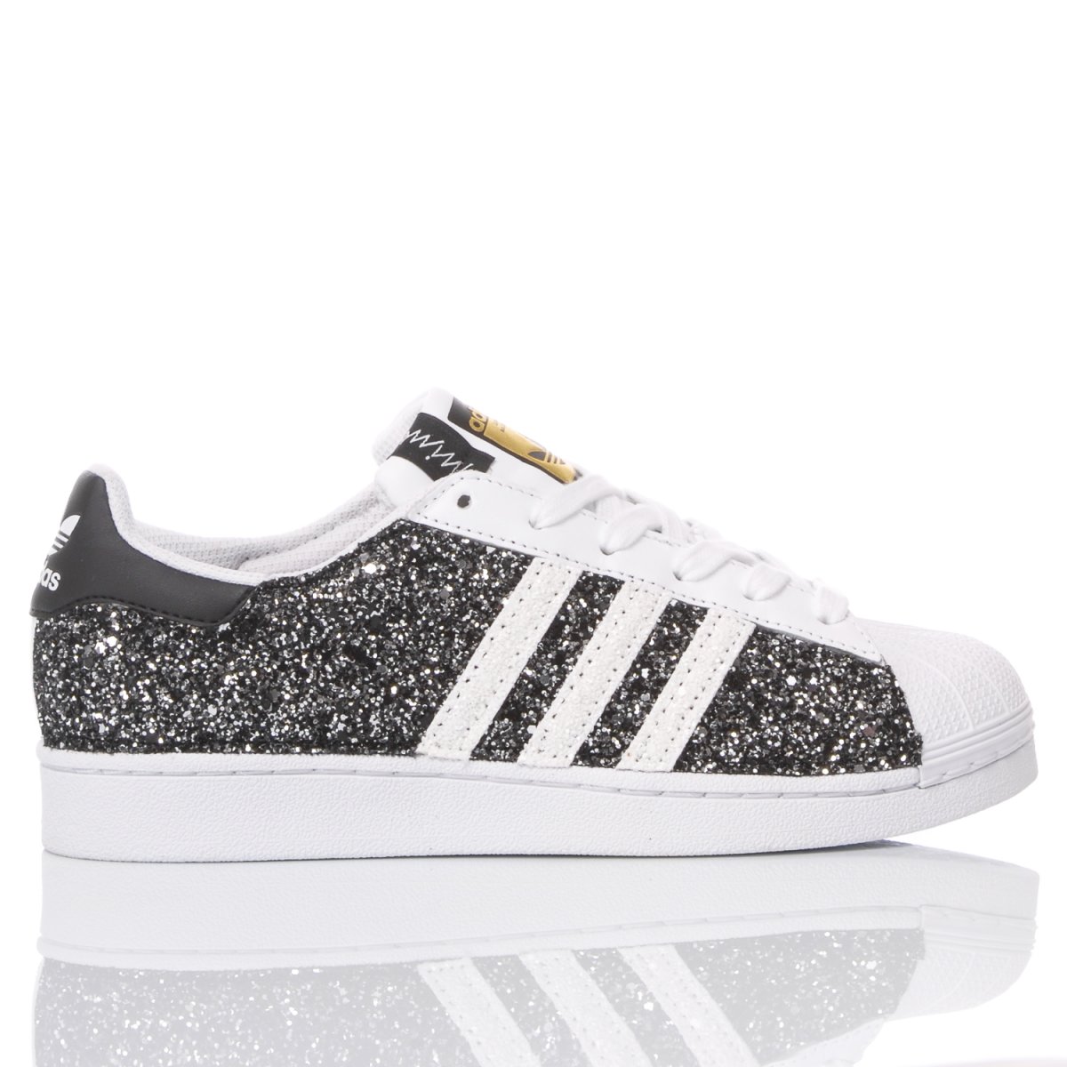 Adidas Superstar Glitter Black Personalizzata Mimanera