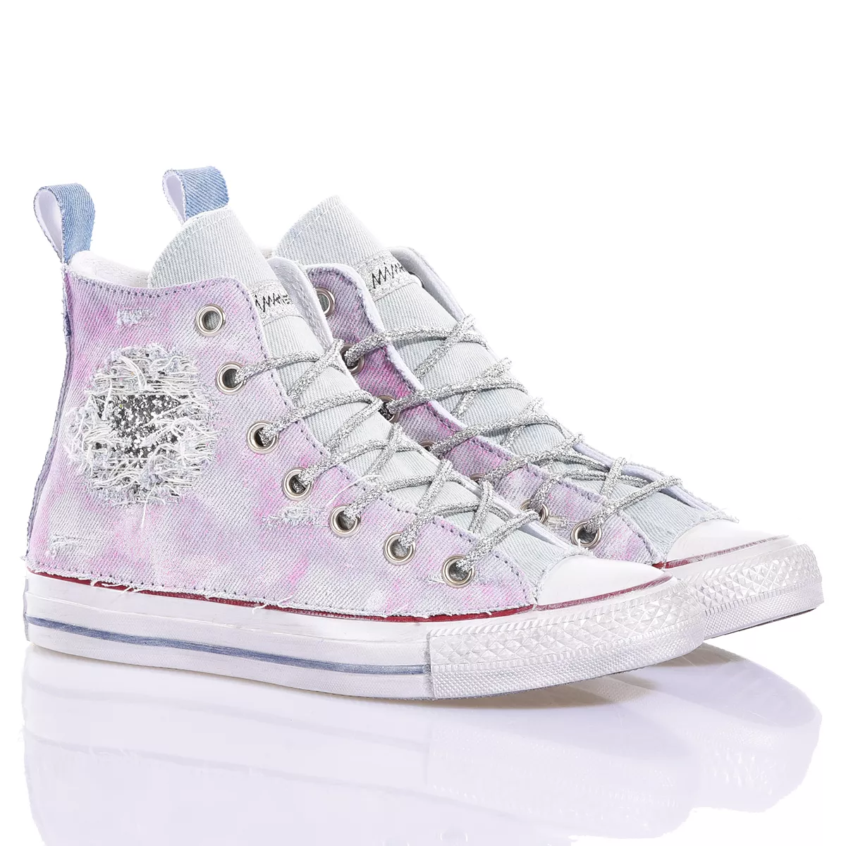 Converse Denim Glitter High Top Washed-out, brokat, Special