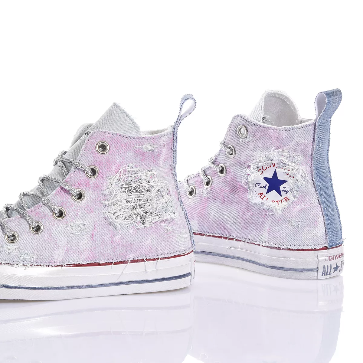 Converse Denim Glitter Chuck Taylor High Top Washed-out, Glitter, Special
