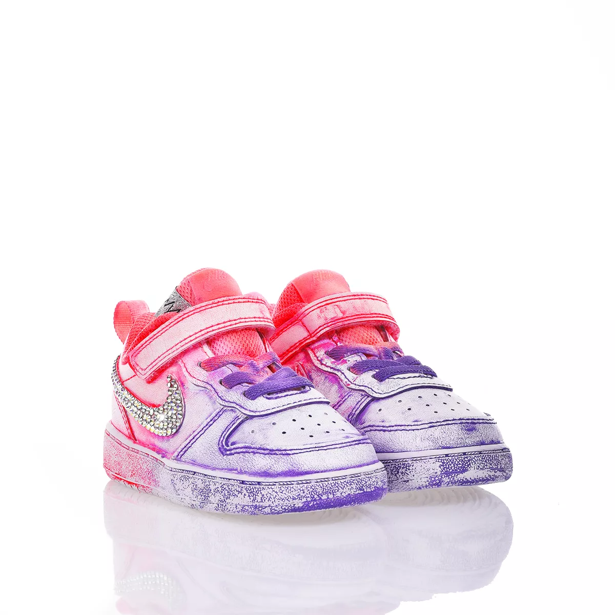 Nike Baby Nitropink Court Vision Washed-out, Swarovski